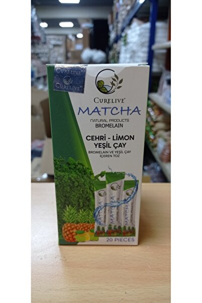 CURELIVE Matcha Cehri Limon Bromelain ve Yeşil Çay İçeren Toz 20 steak poşet