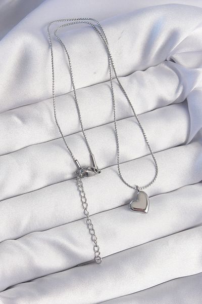 Skygo 316L Steel Silver Color Minimal Heart Design Necklace - Tj-Bko8925