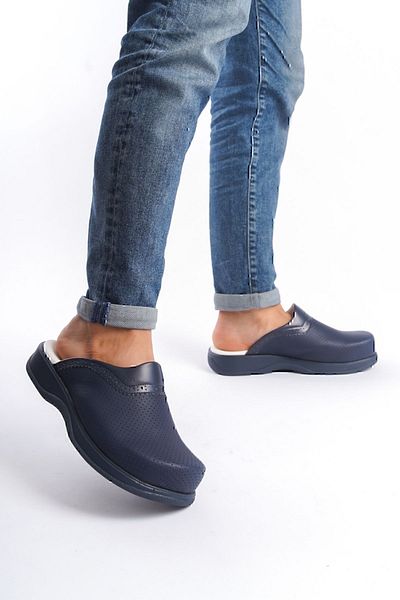 Pozitif Üniforma Ανδρικές παντόφλες Navy Blue Classic διάτρητες Sabo Παντόφλες Orthopedic Doctor Nurse Hospital