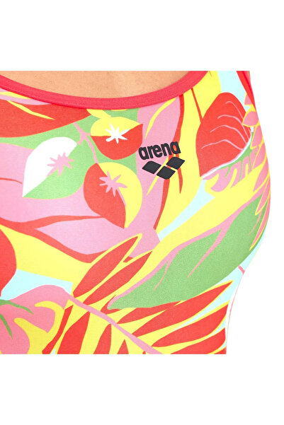 ARENA Tropic Swimsuit Lace Back Women's Red Swimwear