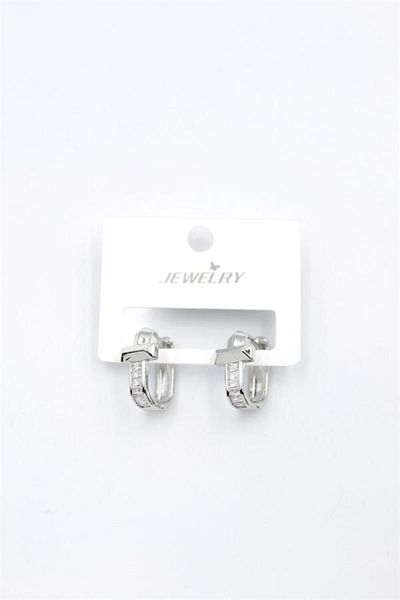 MR RZN STORE Jewelled Earrings - Silver