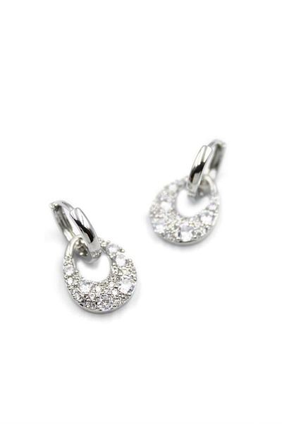 MR RZN STORE Jewelled Earrings - Silver