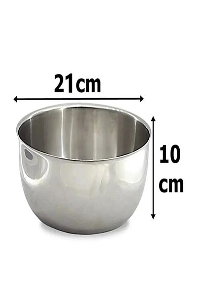 Bundera Steel Mixing Bowl Multipurpose Bowl Whisk Kneading Dough Salad Bowl Gift for Mother 21X10Cm