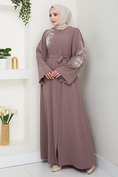 InStyle Brown Ferace with White Pearls