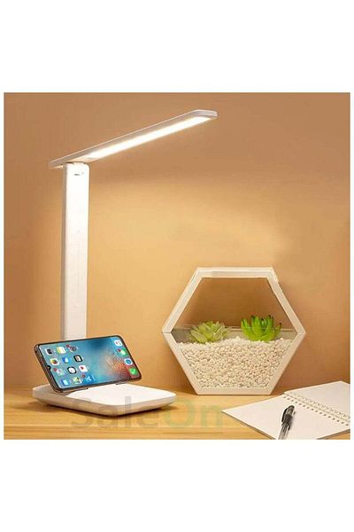 Generic مصباح طاولة LED، مصباح مكتب لاسلكي، بطارية USB قابلة لإعادة الشحن، أبيض