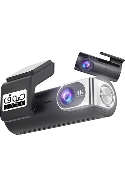 Soof MR500 2-Channel Dashcam 4K Front, 2K Inside, Night Vision, Parking Mode, G-Sensor, 128GB Card"