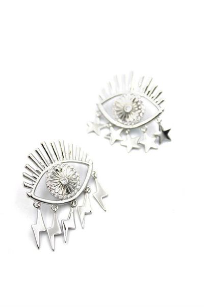 MR RZN STORE Eye Earrings - Silver
