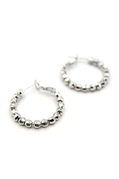 MR RZN STORE Dorica Hoop Earrings-2,5Cm - Silver