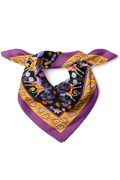 nehir eşarp Horse and Bird Pattern Scarf Bandana 50 X 50 cm
