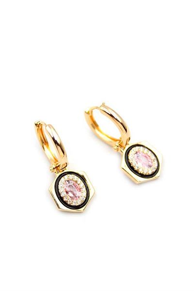 MR RZN STORE Stone Earrings - Light Pink