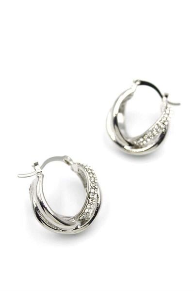 Royaleks Jewelled Hoop Earrings - Silver