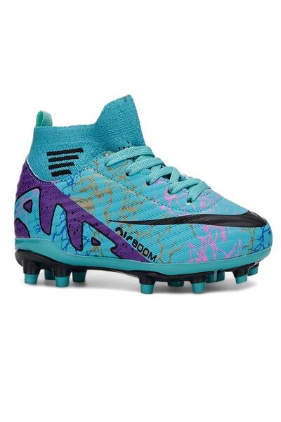 Celira Lga tirkizno ljubičaste fudbalske kopačke za dečake sa visokim ovratnikom