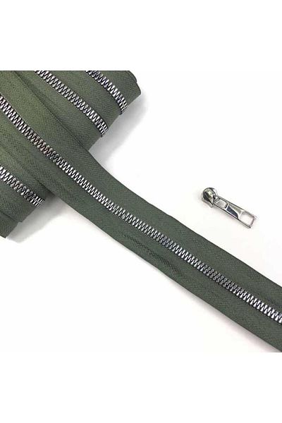 orhanucuzluk Τσάντα με φερμουάρ Silver Threaded (1 μέτρο) Μπεζ με 2 κουκούλες δώρο