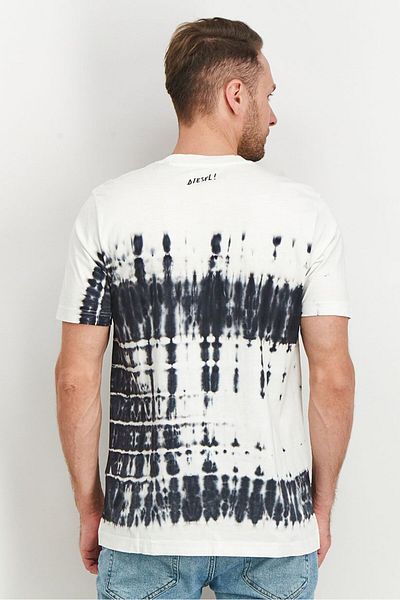 Diesel Men Crew Neck Short Sleeves Printed T-shirt, White