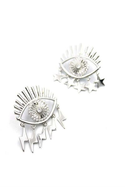 MR RZN STORE Eye Earrings - Silver