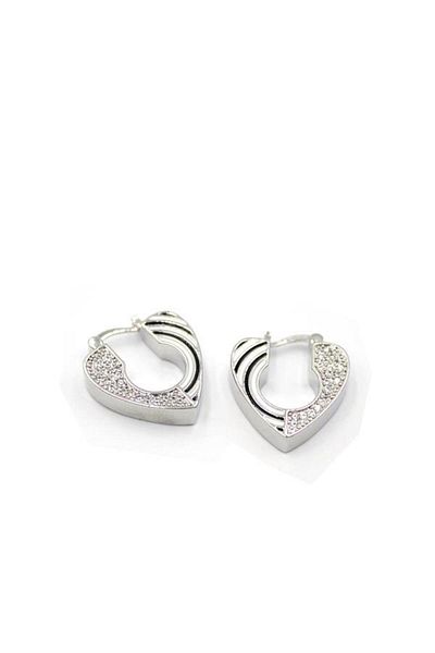 MR RZN STORE Heart Earrings - Silver