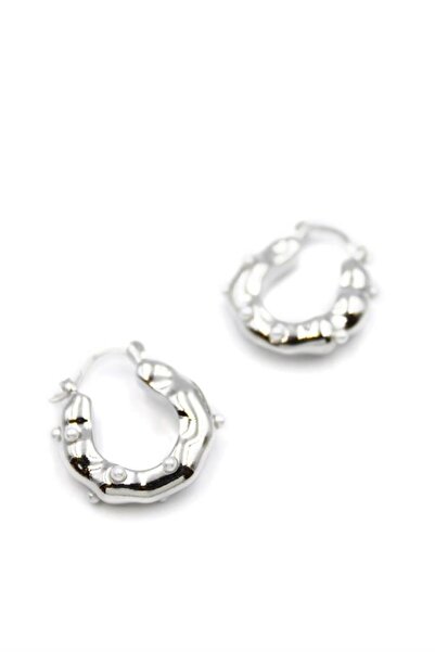 teknoparkx Pearl Hoop Earrings - Silver