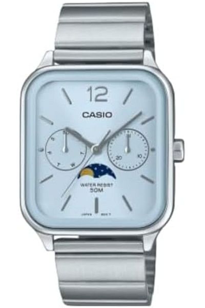Casio Gents Watch Blue Dial Silver Band