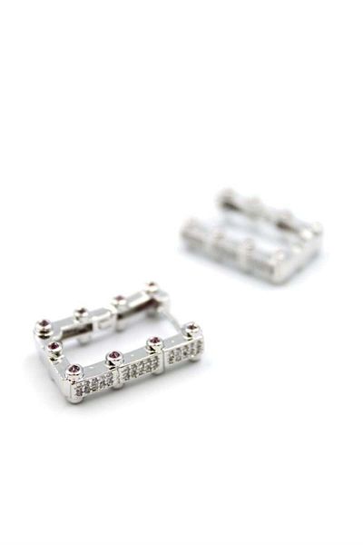 Royaleks Rectangular Earrings - Silver