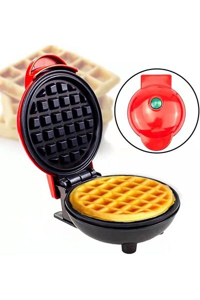 fulina 420w Waffle Maker, Fast Production, Suitable for Bread/Pizza/Mini Cakes/Sandwiches, Red and Black