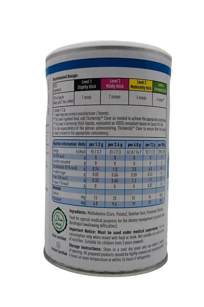 Nestle Resource Thicken Up Clear Thickener, Thickener for Foods and Drinks for Difficulty Swallowing, 125g