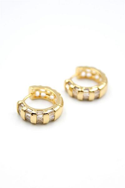 Royaleks Jewelled Hoop Earrings - Gold
