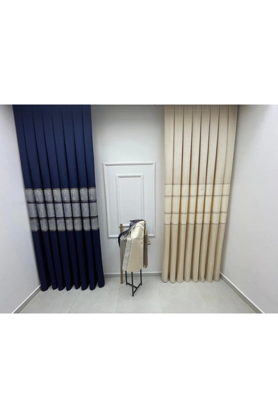 NİVEMESHOME Nivemeshome Pocket Knife Fj672069 V-115 Cream 1/3 Tight Pleated Background Curtain Apm