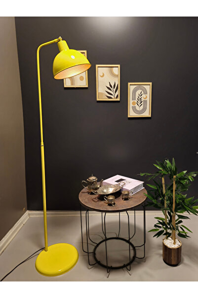 Luzarana Dolce Taksi Sarısı Lambader Hareketli Başlık Modern Dekoratif Metal Tasarım Çalışma & Oturma Odası