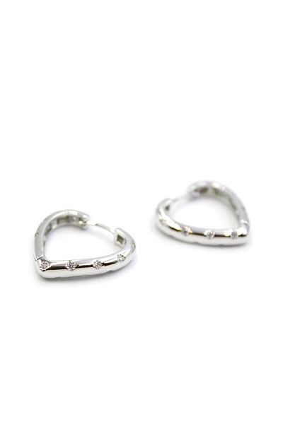 MR RZN STORE Heart Earrings - Silver