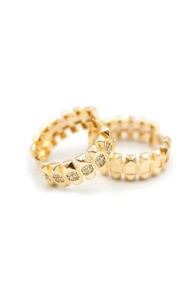 MR RZN STORE Jewelled Hoop Earrings - Gold