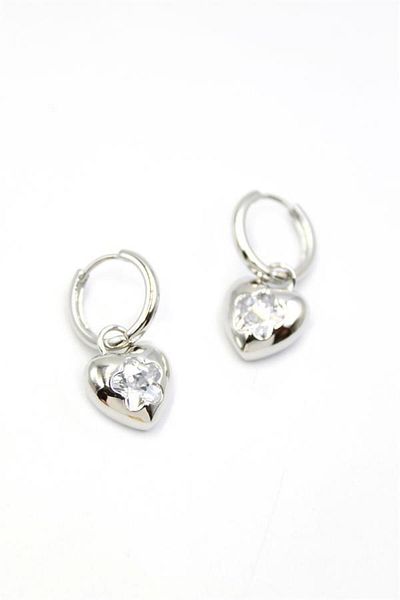 MR RZN STORE Heart Earrings - Silver
