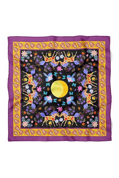 nehir eşarp Horse and Bird Pattern Scarf Bandana 50 X 50 cm