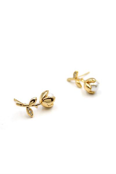 Royaleks Rose Earrings - Gold