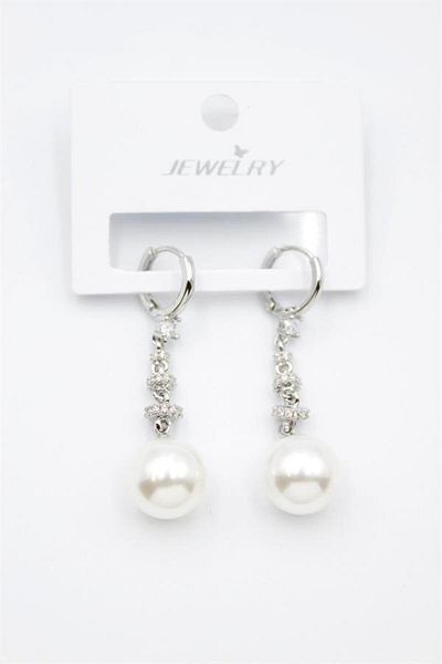 MR RZN STORE Jewelled Pearl Earrings - Silver
