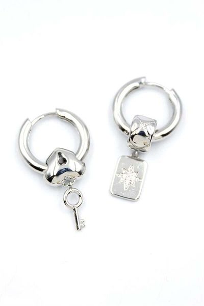 MR RZN STORE Lock Earrings - Silver