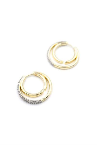 MR RZN STORE Jewelled Hoop Earrings - Gold