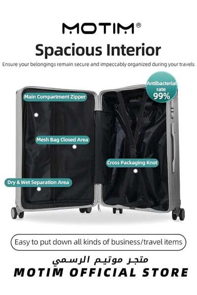 MOTIM 3pcs Luggage Set Carry On Luggage Suitcase Travel Bag for Business Travel 14+20+24inch