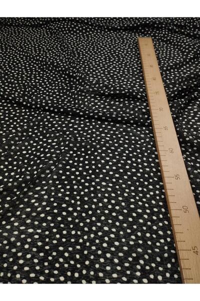 Kumaş Parça Чорний з білими крапками тонкий джерсі (ширина 140 см x довжина 2...