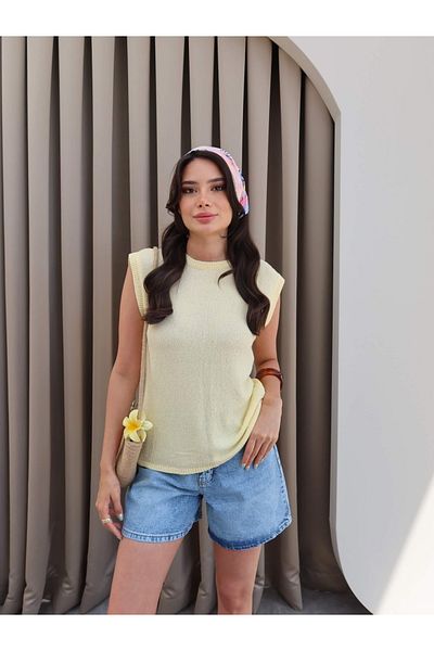 ESRAHELVACI Yellow Mercerized Sweater