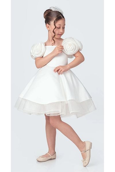 vestitino Rose Girl's Evening Dress with Rose Accessories