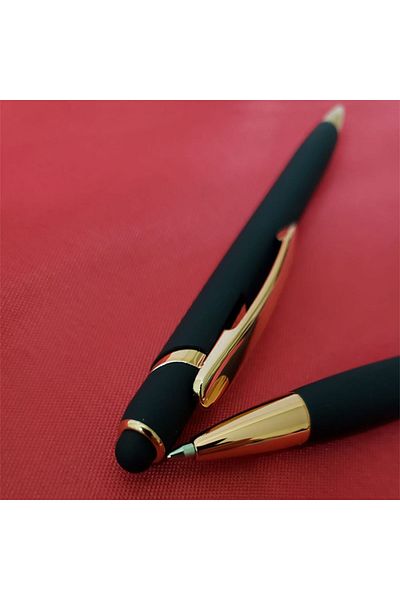Acousticworld Black Ballpoint Rubber Pen Touchpen