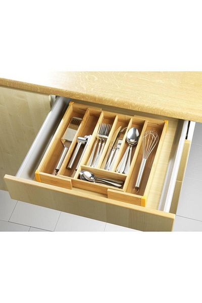 Saban Bamboo Drawer Size Adjustable Cutlery Holder