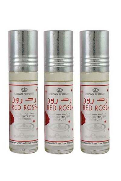 ALREHAB Al Rehab 3-Piece Red Rose Concentrated Perfume Oil 6x3ml