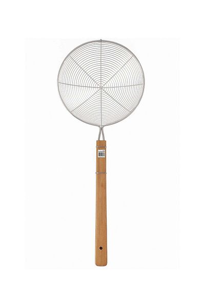 ALMUFARREJ Stainless Steel Frying Oil Filter Strainer With Wooden Handle