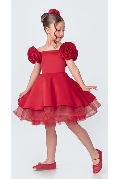 vestitino Rose Girl's Evening Dress with Rose Accessories