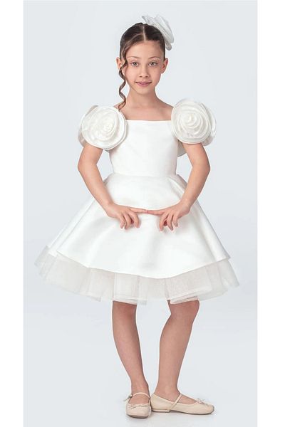 vestitino Rose Girl's Evening Dress with Rose Accessories