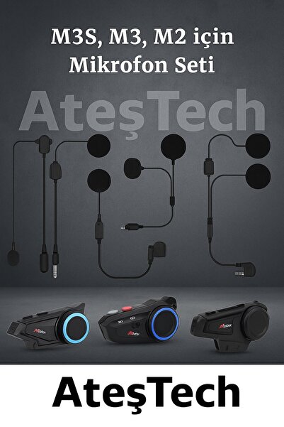 AteşTech M2 - M2C - M3 - M3S Intercom Serileri Için Yedek Kulaklık Mikrofon Seti