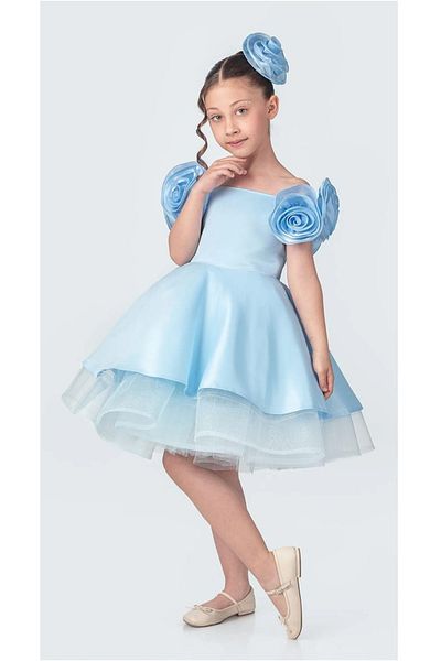 vestitino Rose Girl's Evening Dress with Rose Accessories