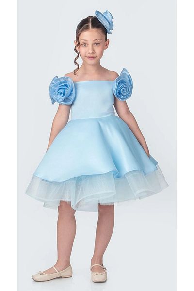vestitino Rose Girl's Evening Dress with Rose Accessories