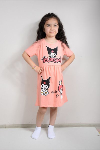 KİDSPİTİRCİK ROCHIE PĂRĂȚĂ IMPRIMATĂ SOMON KUROMİ FĂȚĂ DE FATĂ (100% BUMBAC)